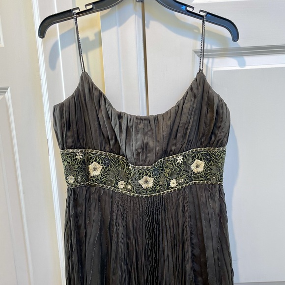 Carmen Marc Valvo Signature Dark Green Dress